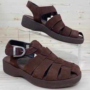Ecco Soft Brown Closed Toe Sandals